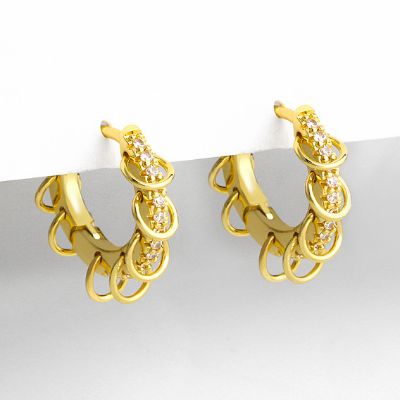 Fashionable Diamond Inlaid Round Hoop Earrings - Creative, Personalized, Elegant, Trendy.