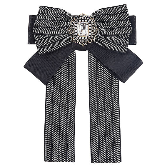 Броши из полиэфирной смолы в виде банта, со стразами