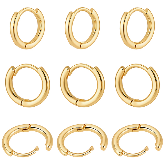 10 пары латунных серег-колец Huggie Hoop, кольцо