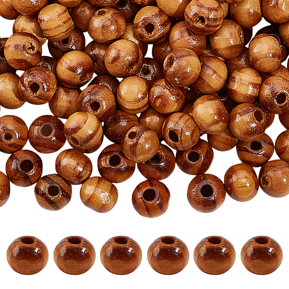 360бусины из натурального дерева шт., окрашенные, круглые, без свинца