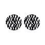 Stripe Style Printed Opaque Acrylic Pendants, Flat Round