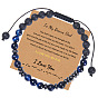 Brotherhood Morse Code Bracelet with Natural Blue Tiger Eye Stone - Handmade Letter Beaded Wristband for Men