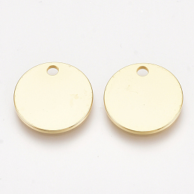 Brass Charms, Nickel Free, Real 18K Gold Plated, Flat Round