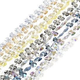 Electroplate Glass Beads Strands, AB Color Plated, Bowknot