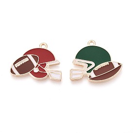 Подвески из эмали и сплава, регби с подвесками в виде шлемов, золотые