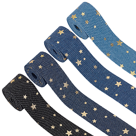 4м 4 цвета полиэстер джинсовая лента, лента со звездой с золотым тиснением, аксессуары для одежды