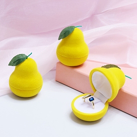 Pear Velvet Storage Box for Women, Portable Rings Case