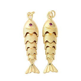 Стойка металлическая латунная микропрофилированная кубическая циркония подвески, амулеты из рыбы сардина, долговечный, без свинца и без кадмия