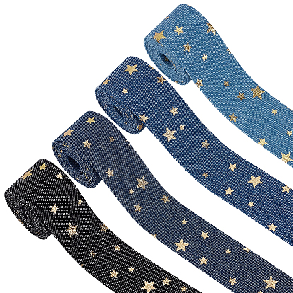 4м 4 цвета полиэстер джинсовая лента, лента со звездой с золотым тиснением, аксессуары для одежды