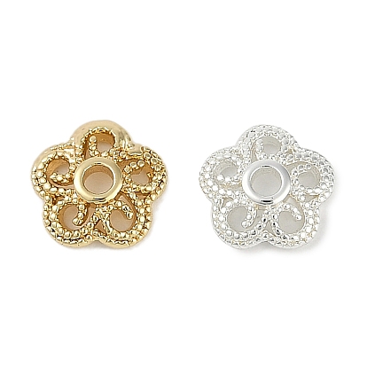 Шапочки и конусы для бусин, латунные, без кадмия, без никеля и без свинца, цветок