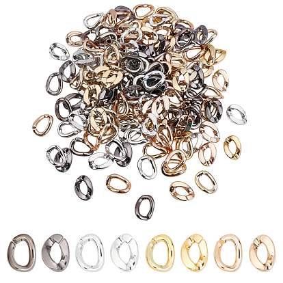 160pcs 8 anneaux de liaison en plastique de style ccb, connecteurs à liaison rapide, pour faire des chaînes, non soudée, torsion