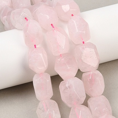 Природного розового кварца нитей бисера, овальные, граненые, с бисером