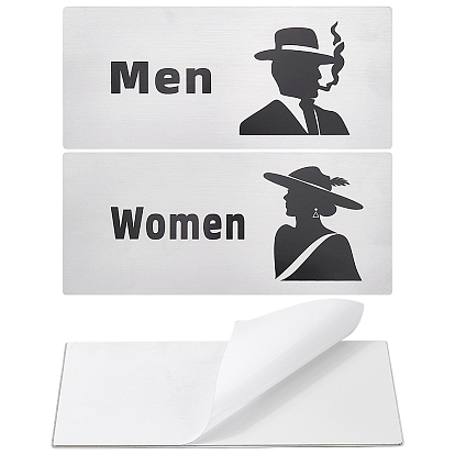 2шт. 2 стили алюминиевые таблички для туалета для женщин и мужчин, прямоугольные