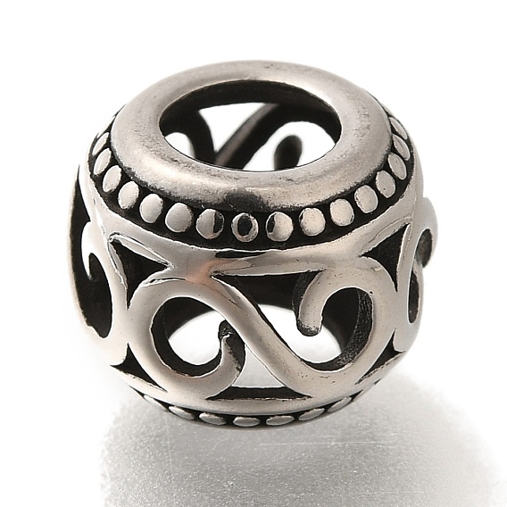 304 из нержавеющей стали европейские шарики, бусины с большим отверстием, полый круглый с S-образной формой