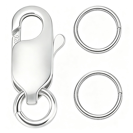 3 шт. 925 застежки-когти из стерлингового серебра, с 6шт 925 кольцами из стерлингового серебра