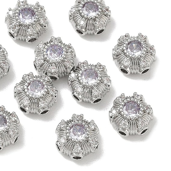 Maillons multi-rangs en laiton pavé de zircone cubique shegrace, fleur, sans cadmium et sans plomb et sans nickel