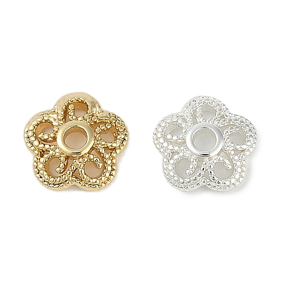 Шапочки и конусы для бусин, латунные, без кадмия, без никеля и без свинца, цветок