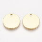 Messing Charme, Nickel frei, echt 18 k vergoldet, Flachrund