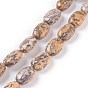 Perles de jaspe en peau de léopard naturel, ovale