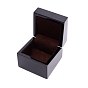 Caja de madera barniz para hornear, cubierta de filp, con alfombra de espuma, plaza, para empaque de anillo