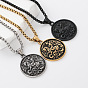 304 Stainless Steel Saint George Round Medal Pendant Box Chain Necklaces for Women Men