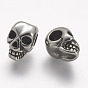 304 из нержавеющей стали бусы, череп, бусины с большим отверстием