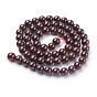 Gemstone Beads Strands, Natural Garnet, Grade AB, Round