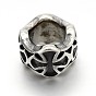 Retro 304 Stainless Steel Beads, Column, Antique Silver, 7x11mm, Hole: 6mm