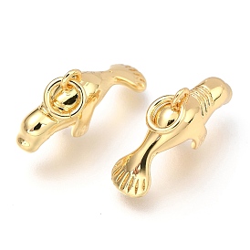 Accumuler pendentifs en laiton placage, avec des anneaux de saut, lamantin/vache de mer