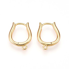 Латунная серьга-кольцо, без свинца, без никеля и без кадмия, тюльпан