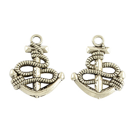 Сплавочные подвески тибетского стиля, якорь, без кадмия и без свинца, 24x19.5x3 мм, отверстие : 2.5 мм