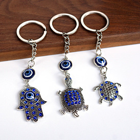 Turkey Greek Blue Eyes Metal Key Chain Sea Turtle Palm Devil Eye Ornament