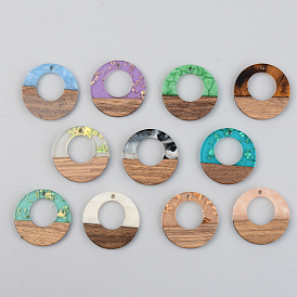 Resin & Walnut Wood Pendants, Ring