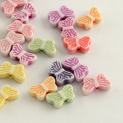 Craft Style Acrylic Beads, Butterfly, 8x13x4mm, Hole: 2mm, about 1800pcs/500g
