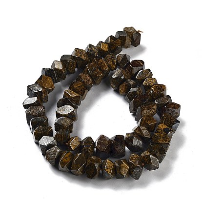 Natural Bronzite Beads Strands, Nuggets, Faceted