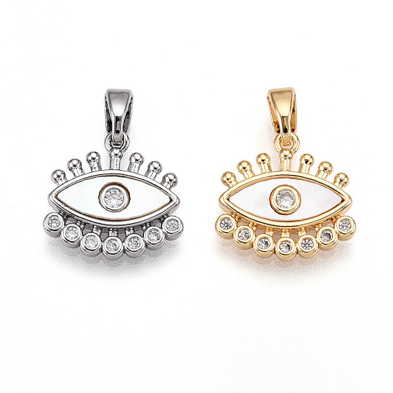 Латунные микро проложить кубического циркония прелести, без кадмия, без никеля и без свинца, с оболочкой, злые глаза