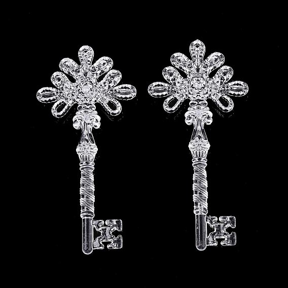 Прозрачные пластиковые большие подвески, ключ