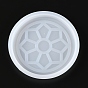 Cup Mat Silicone Molds, Resin Casting Molds, For UV Resin, Epoxy Resin Jewelry Making, Flat Round with Flower Pattern