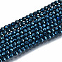 Electroplate Non-magnetic Synthetic Hematite Beads Strands, Round, Faceted