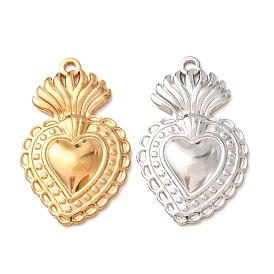 304 Stainless Steel Pendants, Sacred Heart Charms
