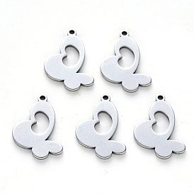 Pendentifs en acier inoxydable, Coupe au laser, papillon