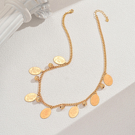 Элегантные латунные геометрические овальные цветочные нагрудные ожерелья для женщин на каждый день, вечеринки и встречи