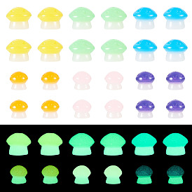 30 шт. 2 стили светящегося грибного украшения из смолы, Светящийся в темноте гриб для украшения стола