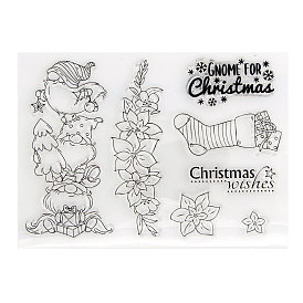 Clear Silicone Stamps, for DIY Scrapbooking, Photo Album Decorative, Cards Making, Stamp Sheets, Gnome & Socks & Flower