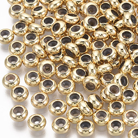 Brass Beads, with Rubber Inside, Slider Beads, Stopper Beads, Nickel Free, Rondelle