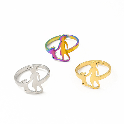 304 регулируемое кольцо для мамы и дочки из нержавеющей стали на день матери