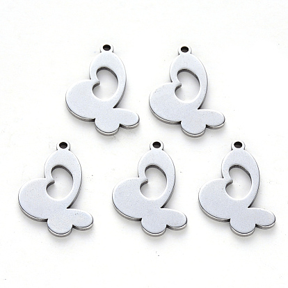 Pendentifs en acier inoxydable, Coupe au laser, papillon