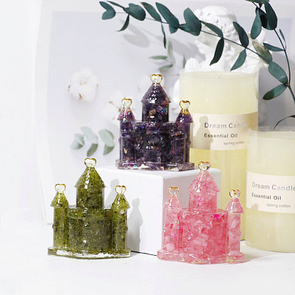 Украшения для выставки товаров из смолы, с чипом драгоценного камня, фигурка замка, украшение для дома по фэн-шуй