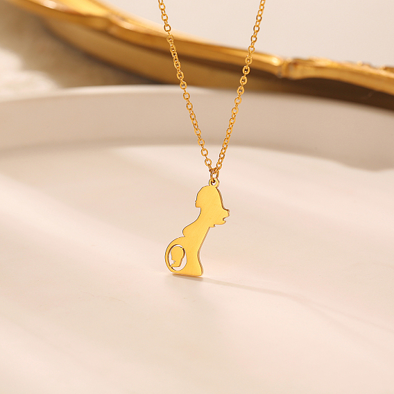День матери 304 ожерелья из нержавеющей стали с силуэтом матери и ребенка для беременных женщин