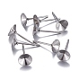 304 Stainless Steel Post Stud Earring Settings, for Pointed Back Chaton Rhinestone